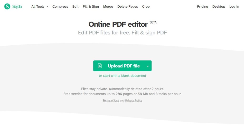 Sejda PDF Editor