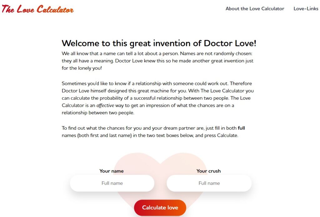 The Love Calculator