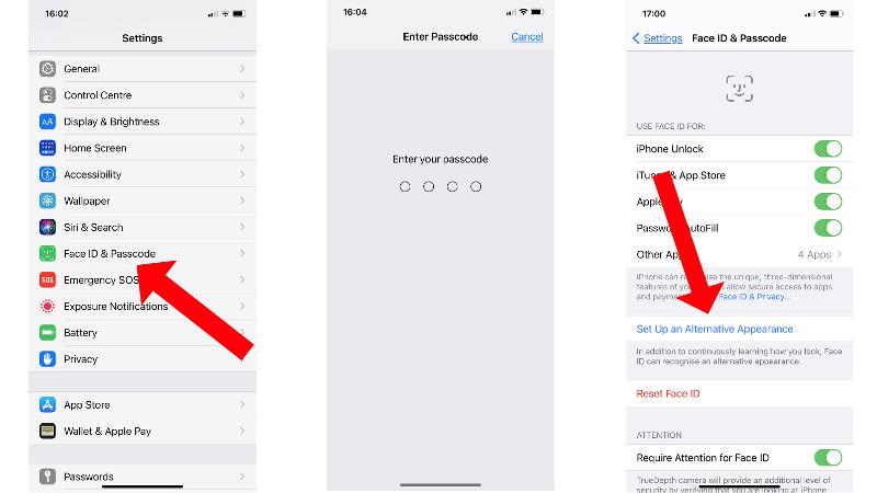 Cross-check the Face ID Settings