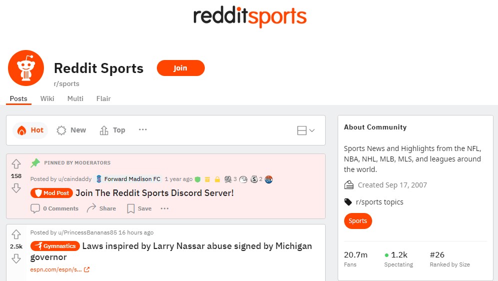 Reddit Sports