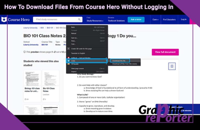 How To Download Files From Course Hero Without Logging In